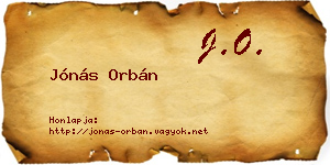 Jónás Orbán névjegykártya