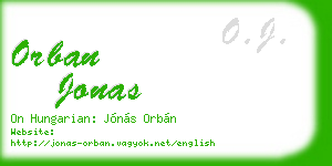 orban jonas business card
